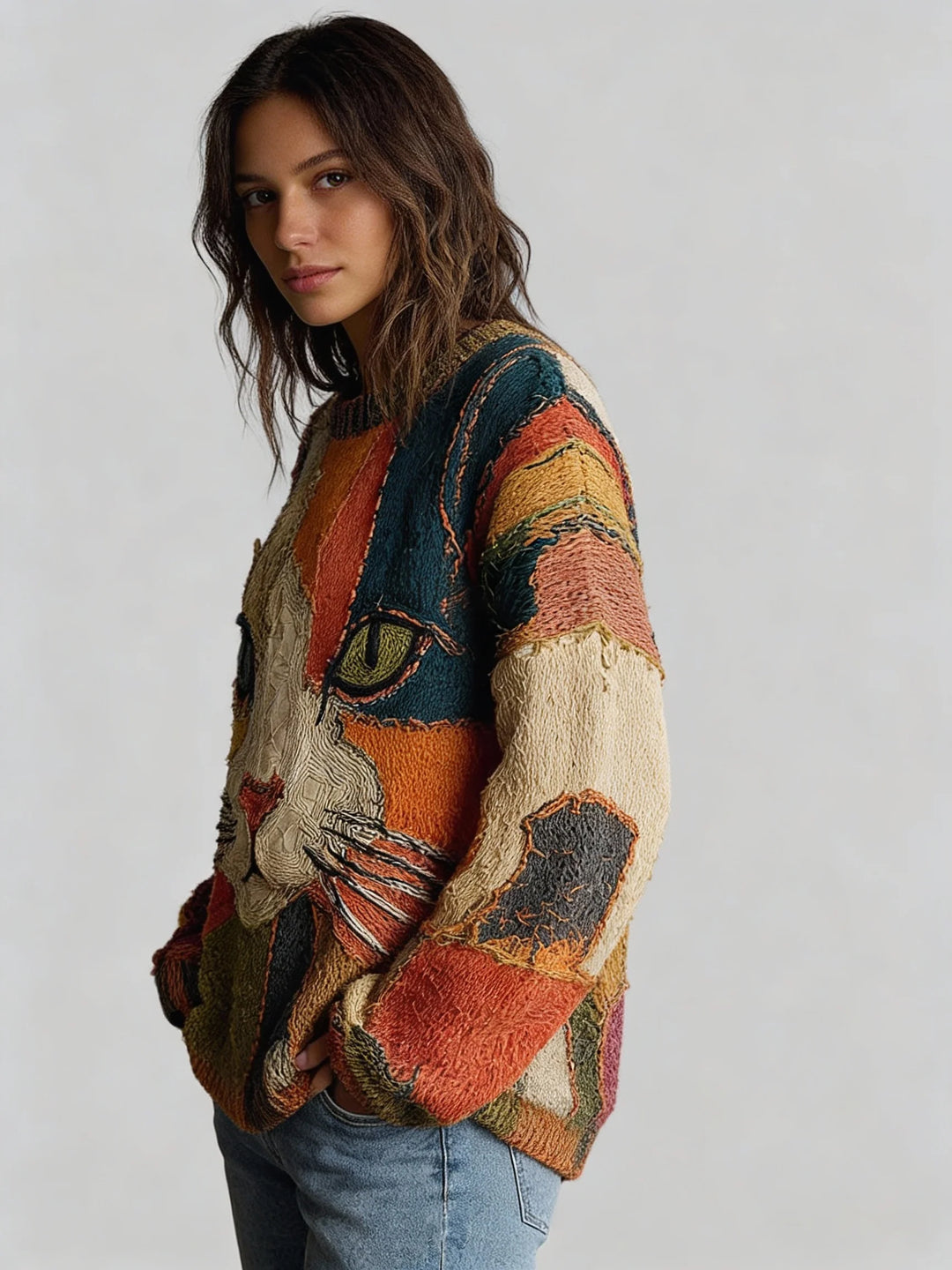 Zaira™ | Konstnärlig topp med katt